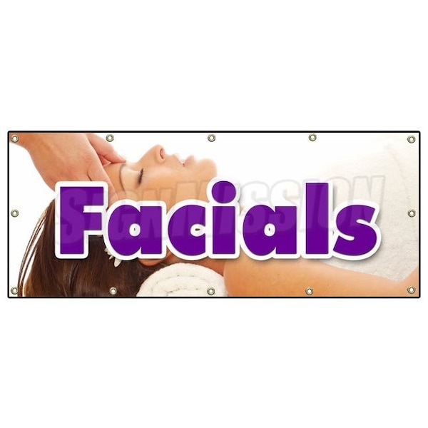 FACIALS BANNER SIGN spa beauty shop massage manicure pedicure